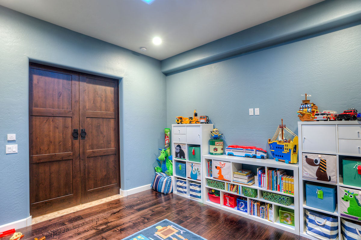 Scottsdale Transitional Home Playroom With Wooden Doors